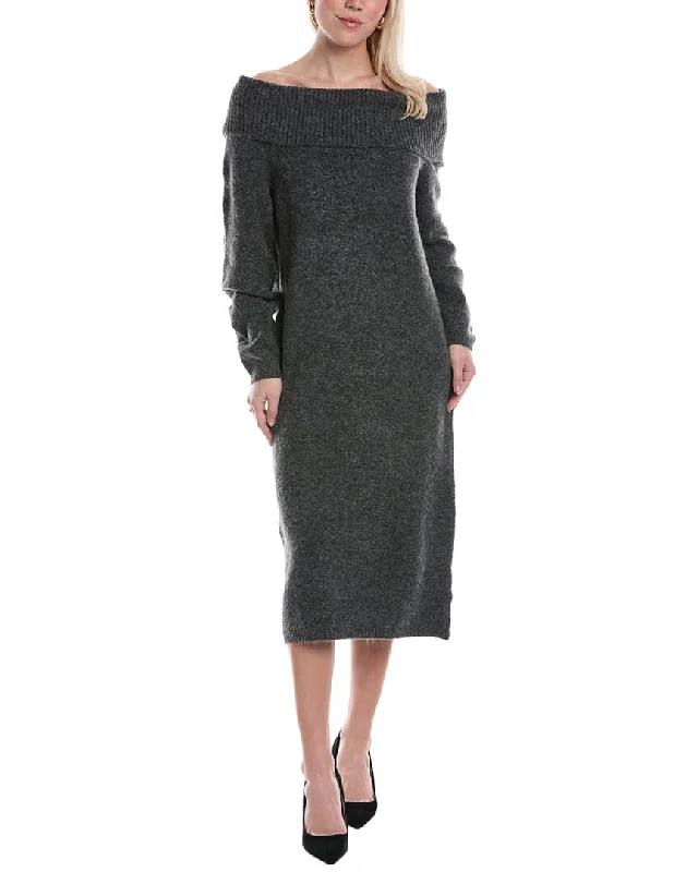 Anna Kay Lorelle Cashmere-Blend Sweaterdress Mesh Blend Leather Blend Suede Blend