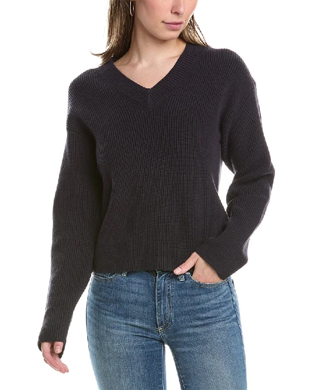 Vince Dropped-Shoulder Sweater Toggled Drawstring Belted