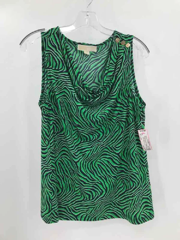 Pre-Owned MICHAEL Michael Kors Green Size Large Printed Tank Top comfortable tank top