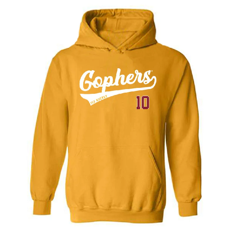 Minnesota - NCAA Women's Ice Hockey : Emily Zumwinkle - Classic Shersey Hooded Sweatshirt Hoodie with Cropped Fit Short Trendy