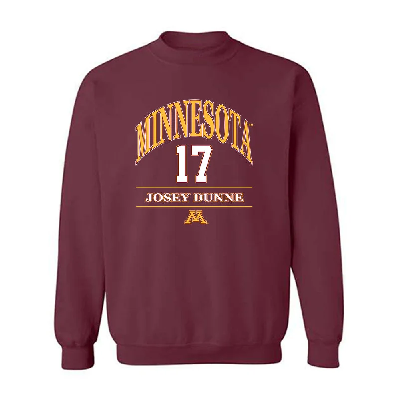 Minnesota - NCAA Women's Ice Hockey : Josey Dunne - Classic Fashion Shersey Crewneck Sweatshirt Hoodie with Ribbed Hem Stretchable Secure