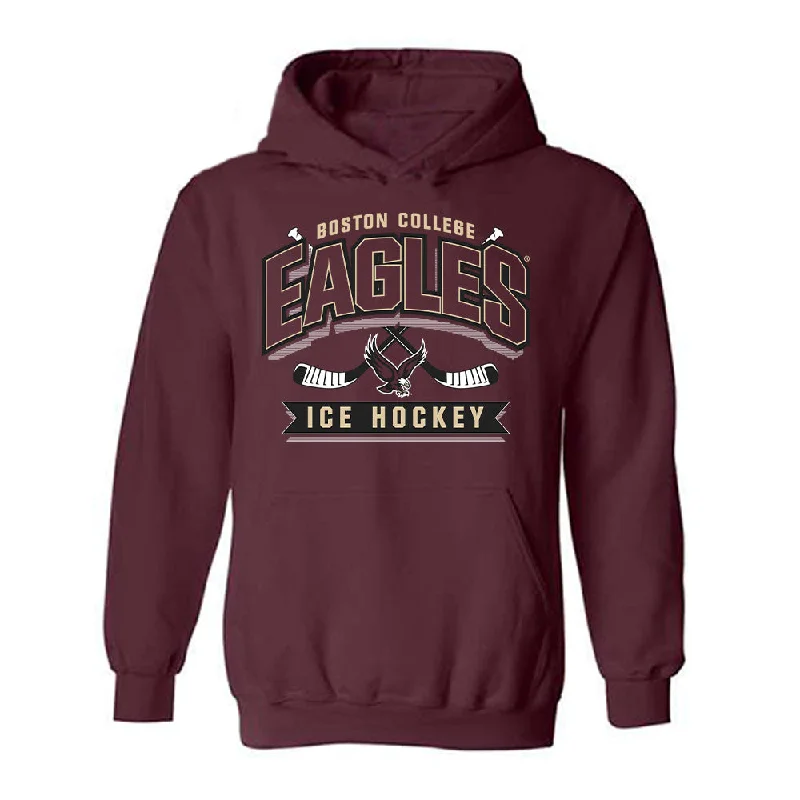 Boston College - NCAA Women's Ice Hockey : Lauren Glaser - Sports Shersey Hooded Sweatshirt Hoodie Crop Top Short Trendy