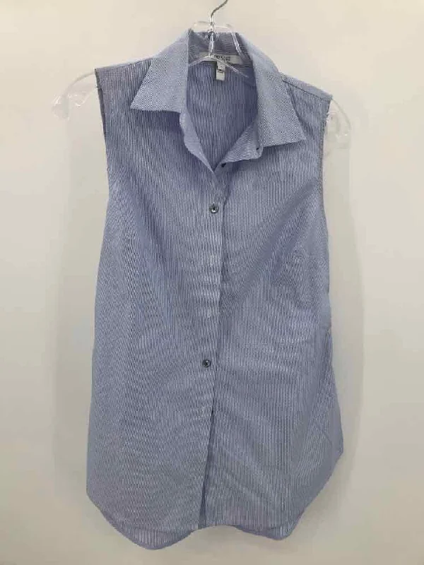 Pre-Owned Derek Lam 10 Crosby Blue Size 4 Tank Button Down charcoal tank top