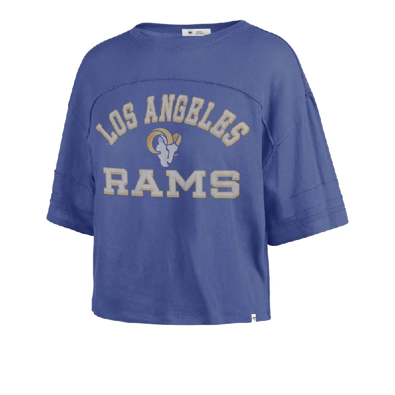 NFL Los Angeles Rams Women's '47 Half Moon Stevie Crop Top Solid Print Embellished