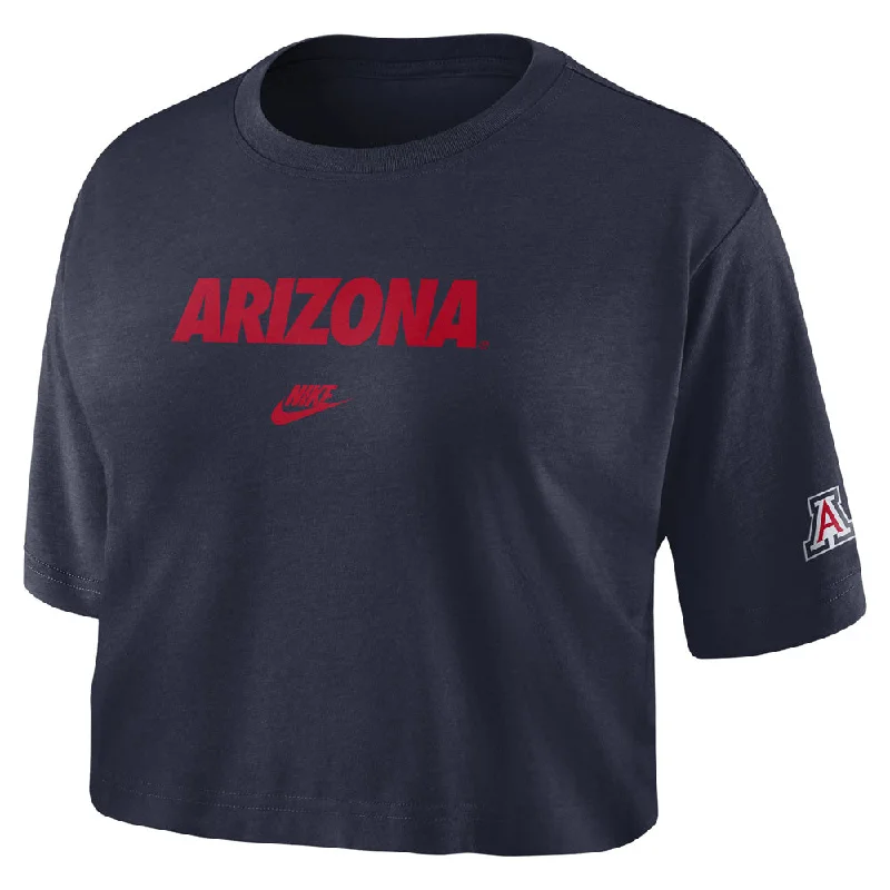 NCAA Arizona Wildcats Women's Nike Legacy Crop Top Wool Fabric Cashmere Fabric Tweed Fabric