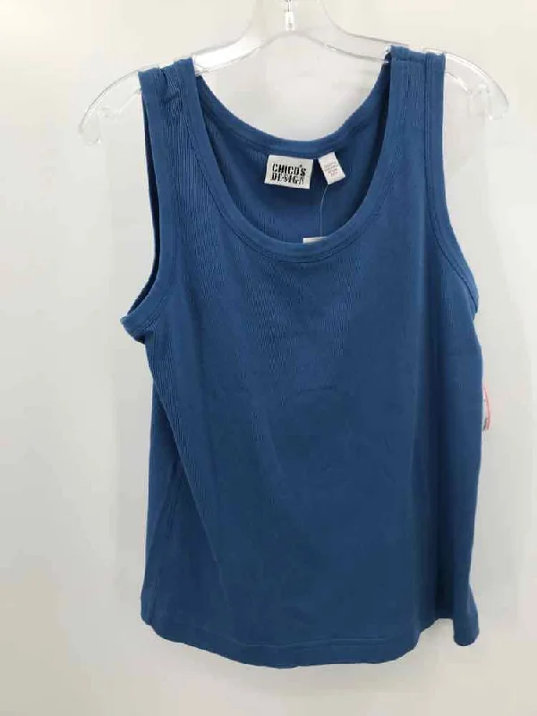 Pre-Owned Chico's Blue Size Large Tank Top flexible tank top