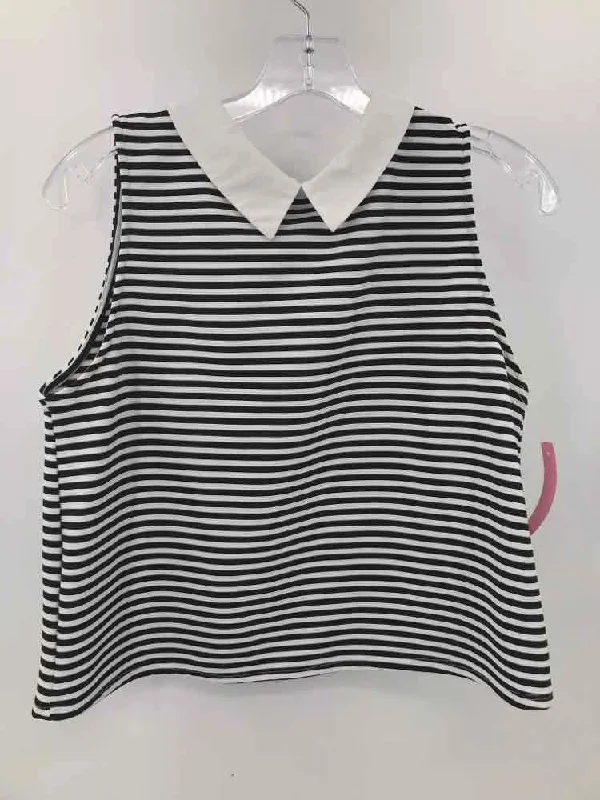 Pre-Owned Zara White Size Small Stripe Tank Top cherry red tank