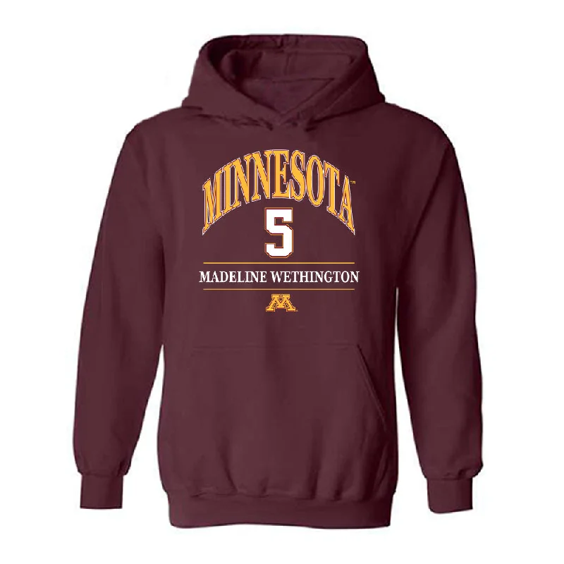 Minnesota - NCAA Women's Ice Hockey : Madeline Wethington - Classic Fashion Shersey Hooded Sweatshirt Hoodie with Embroidery Detailed Premium