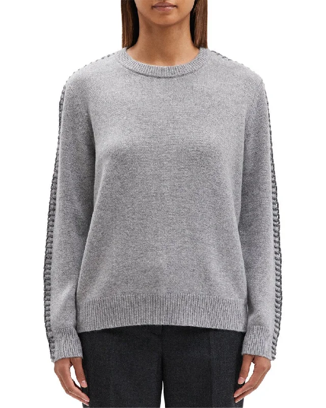 Theory Cashmere Blanket Crewneck Sweater Iron Safe Non-Iron Wrinkle Free