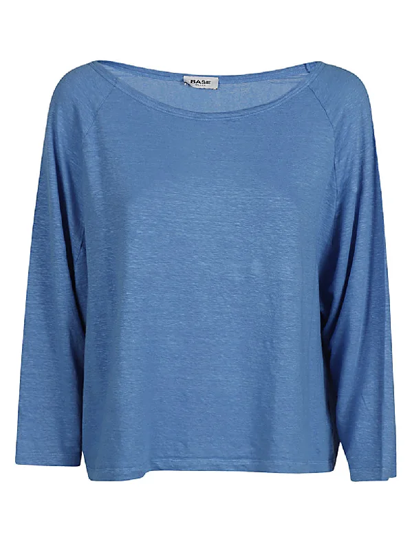 Base Women's Sweaters Clear Blue Toggled Drawstring Belted