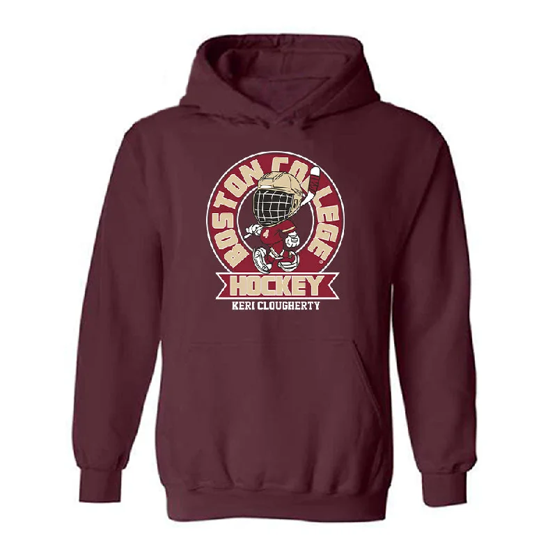 Boston College - NCAA Women's Ice Hockey : Keri Clougherty - Hooded Sweatshirt Fashion Shersey Hoodie with Illustration Artistic Creative