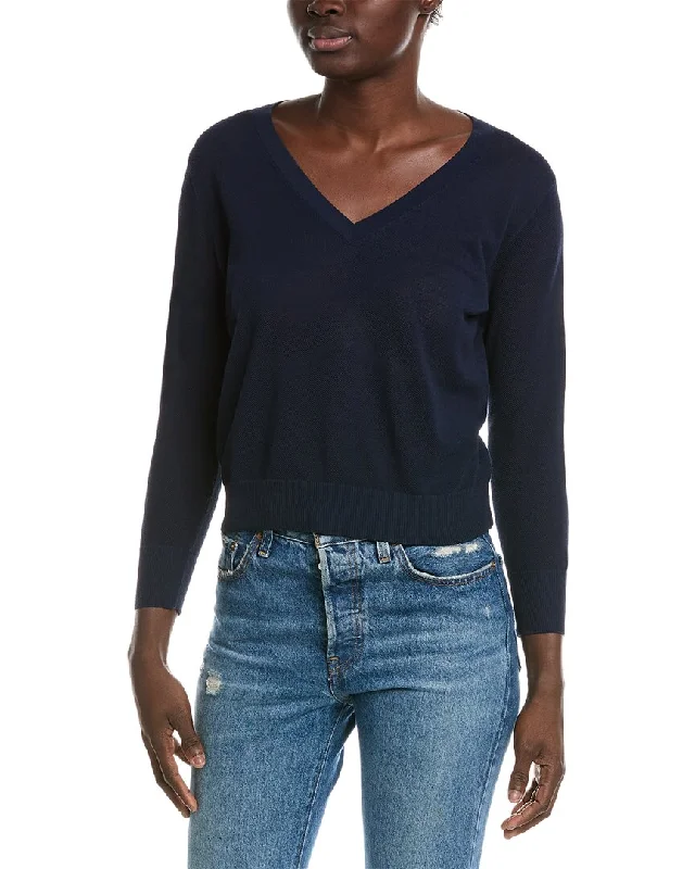 Vince 3/4-Sleeve Sweater Fitted Loose Oversized