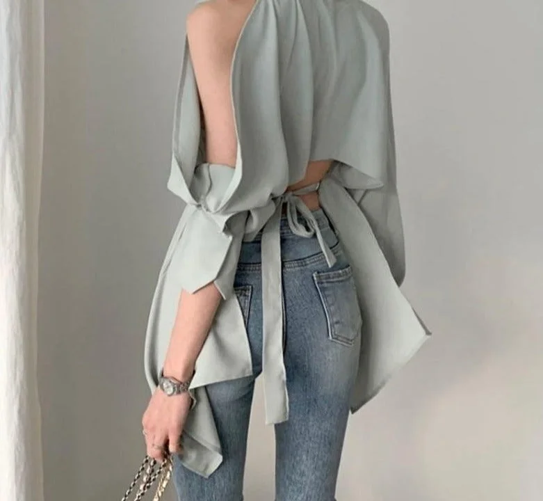 Off Shoulder Women Blouses | Hollow Out Style Tops | Women Casual Blouse | Solid Color Tops | Women Pullover Crop Tops | Korean Style Tops Anti-Pilling Machine Wash Handmade