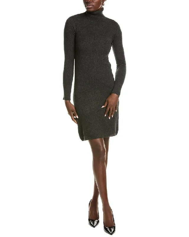 Sofiacashmere Classic Turtleneck Cashmere Sweaterdress High Neck Crew Neck V-Neck