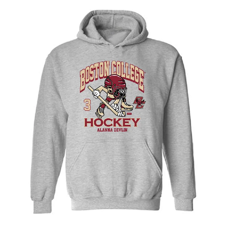 Boston College - NCAA Women's Ice Hockey : Alanna Devlin - Hooded Sweatshirt Hoodie with Belted Waist Structured Tailored