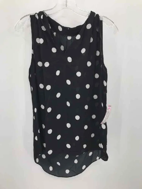 Pre-Owned Elie Tahari Black Size Medium Polka Dot Tank Top essential tank top