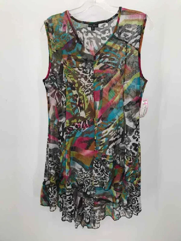 Pre-Owned Coco & Carmen Black Size Small Printed Tank Top coral tank top