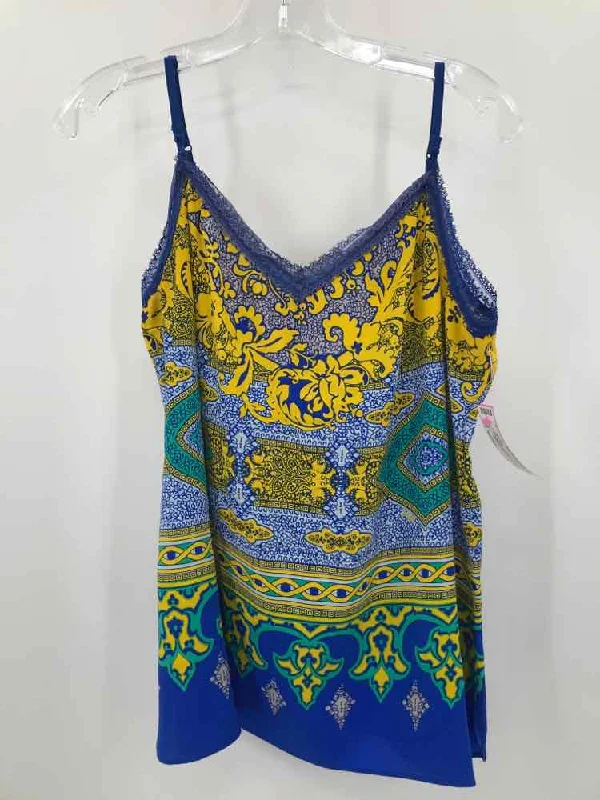 Pre-Owned Hale Bob Blue Size Medium Tank Top floral tank top