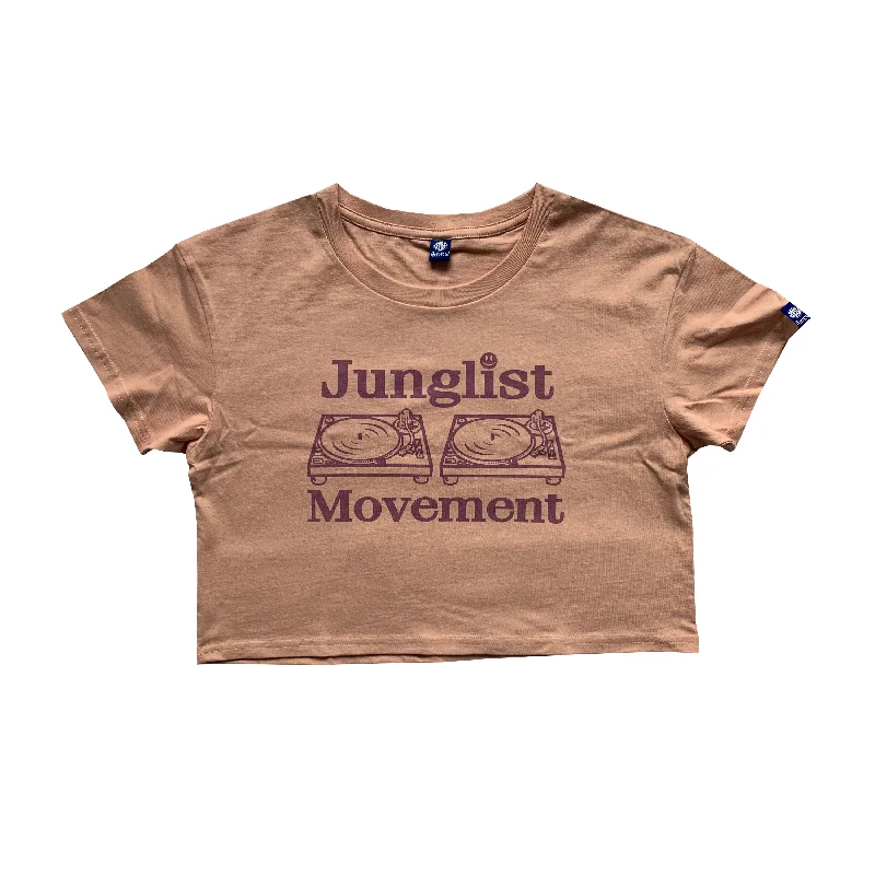 Junglist Movement Crop Top Pale Pink (Purple) Fashionable Trendy Casual