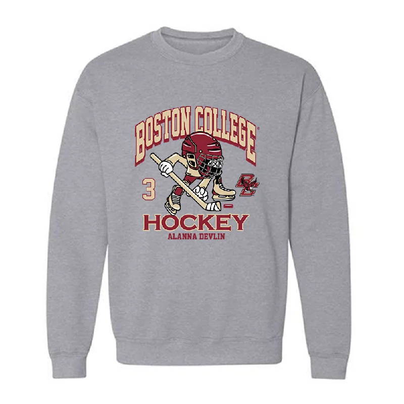 Boston College - NCAA Women's Ice Hockey : Alanna Devlin - Crewneck Sweatshirt Hoodie with Elastic Waist Stretchable Comfortable