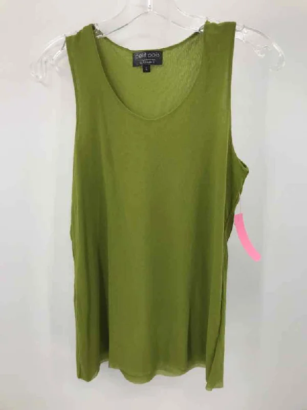 Pre-Owned Petit Pois Green Size Large Tank Top silver tank top