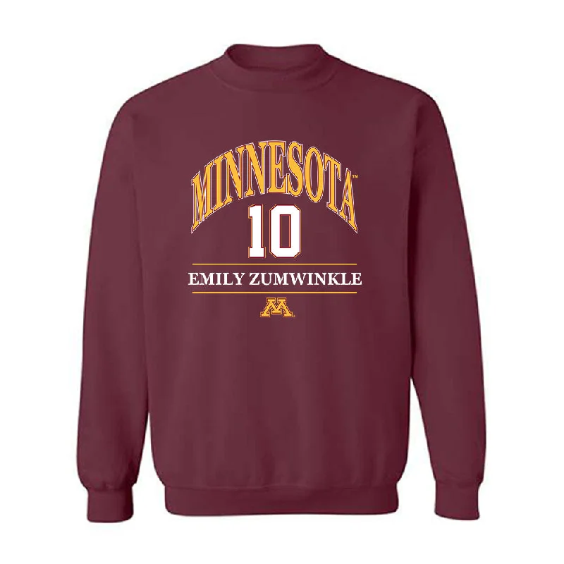 Minnesota - NCAA Women's Ice Hockey : Emily Zumwinkle - Classic Fashion Shersey Crewneck Sweatshirt Hoodie with Patch Decorative Personalized