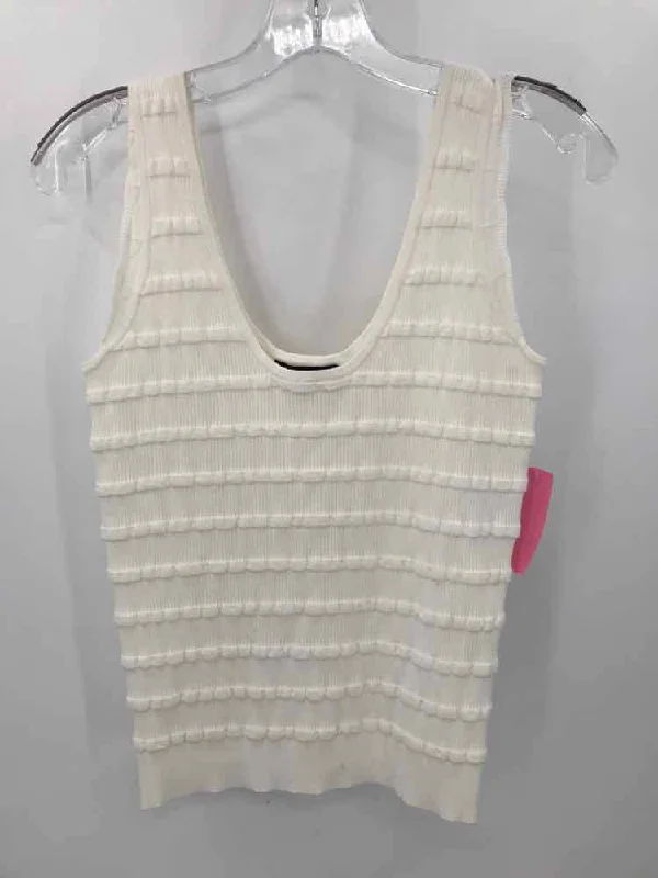 Pre-Owned Tara Jarmon White Size Small Tank Top activewear tank top