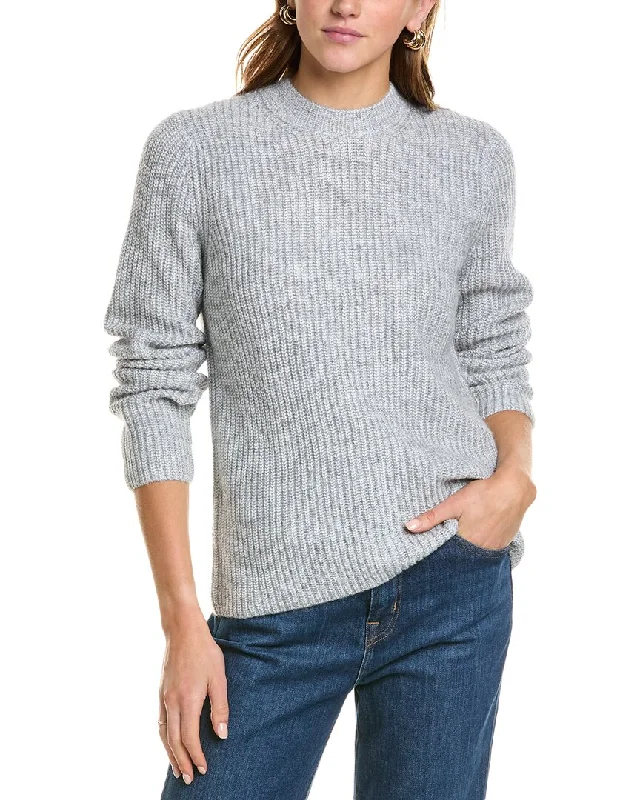 Vince Shaker Rib Wool & Alpaca-Blend Sweater Stretchy Elastic Breathable