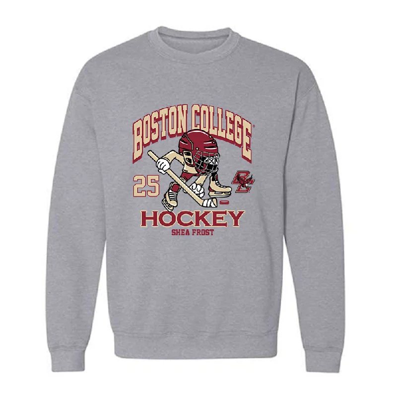 Boston College - NCAA Women's Ice Hockey : Shea Frost - Crewneck Sweatshirt Hoodie with Slit Hem Functional Movement