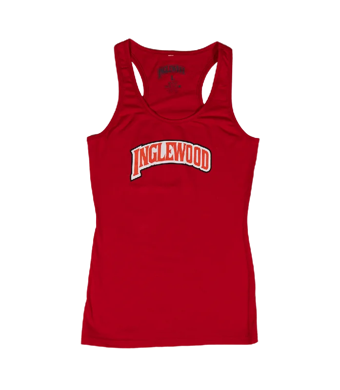 INGLEWOOD WOMENS TANK RED metallic tank top