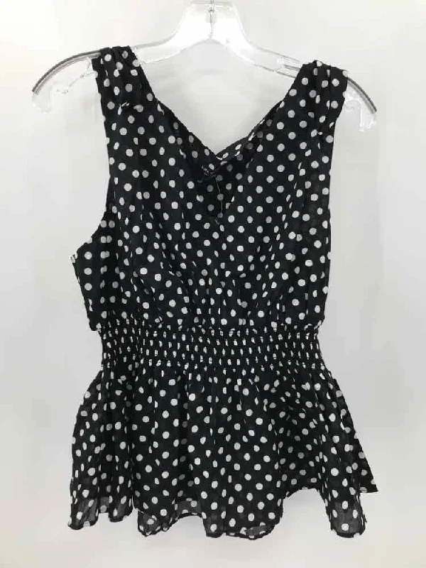 Pre-Owned Kate Spade Black Size XL Polka Dot Tank Top cutout tank top