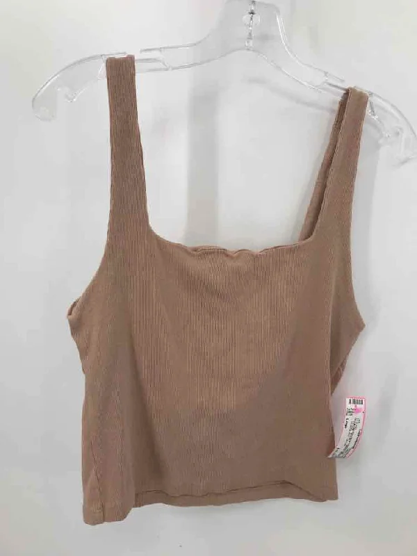 Pre-Owned Zara Brown Size Large Cropped Tank Top baby blue tank