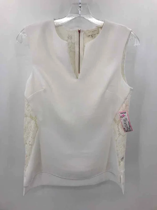 Pre-Owned Ted Baker White Size 4 Tank Top lavender tank top