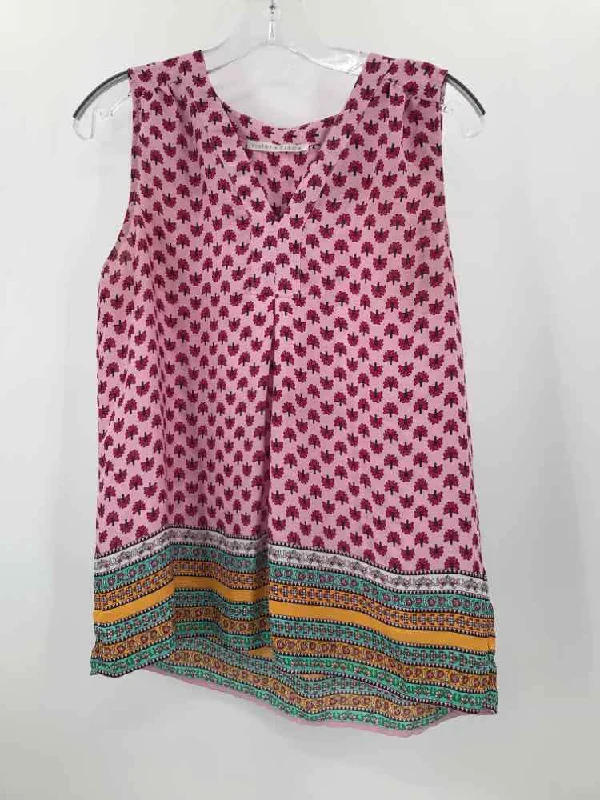 Pre-Owned Violet + Claire Pink Size Small Tank Top print tank top