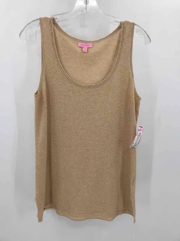 Pre-Owned Lilly Pulitzer Tan Size Small Knit Tank Top crew neck tank