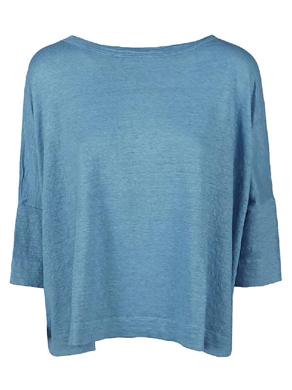 C-Zero Shirt Women's Sweaters Clear Blue Print Jacquard Patchwork