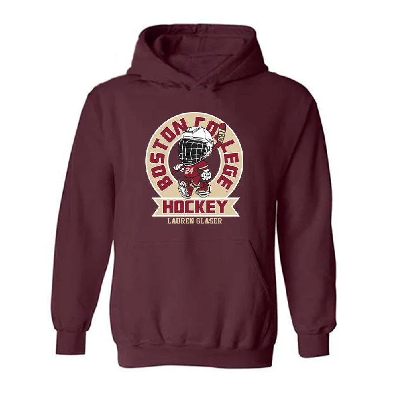 Boston College - NCAA Women's Ice Hockey : Lauren Glaser - Hooded Sweatshirt Hoodie Jacket Zipper Layering