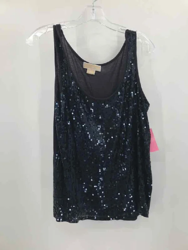 Pre-Owned MICHAEL Michael Kors Navy Size XL Sequin Tank Top strapless tank top