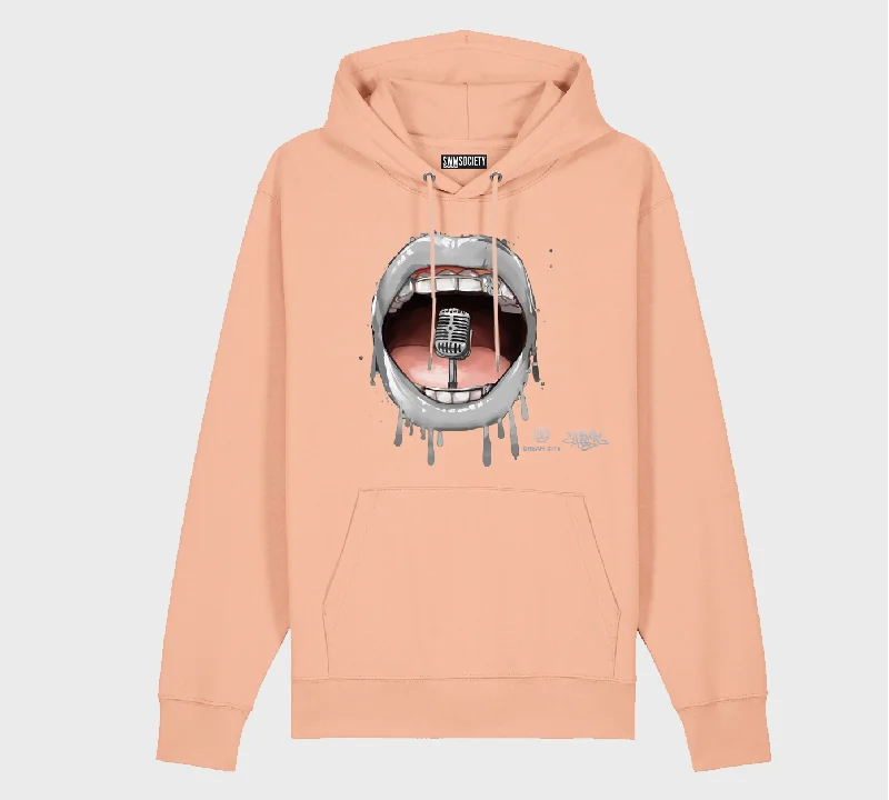 SWMSociety x Dream City x Hear My Voice Hoodie Hoodie with Tied Waist Feminine Flattering