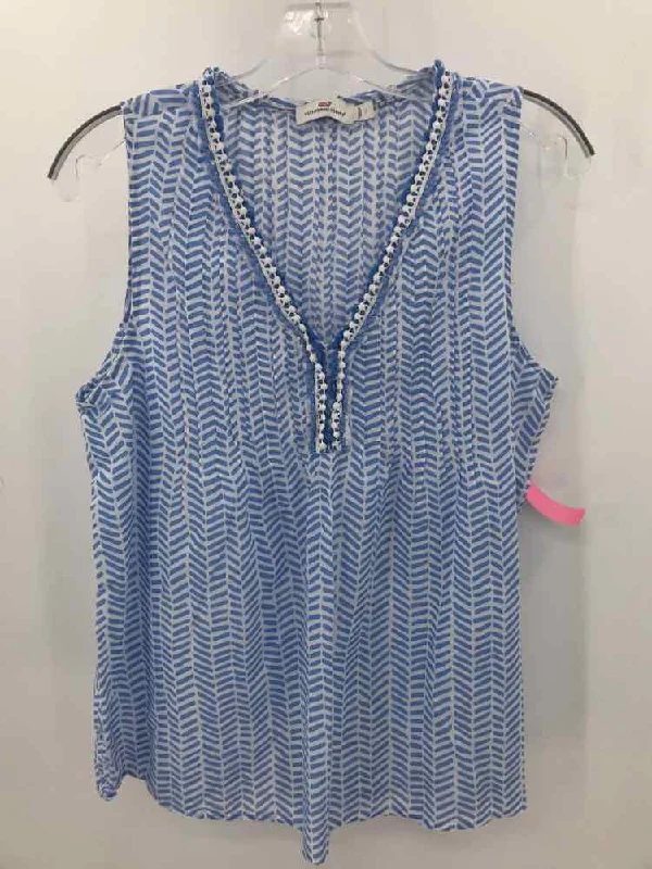 Pre-Owned Vineyard Vines Blue Size Small Stripe Tank Top cute tank top