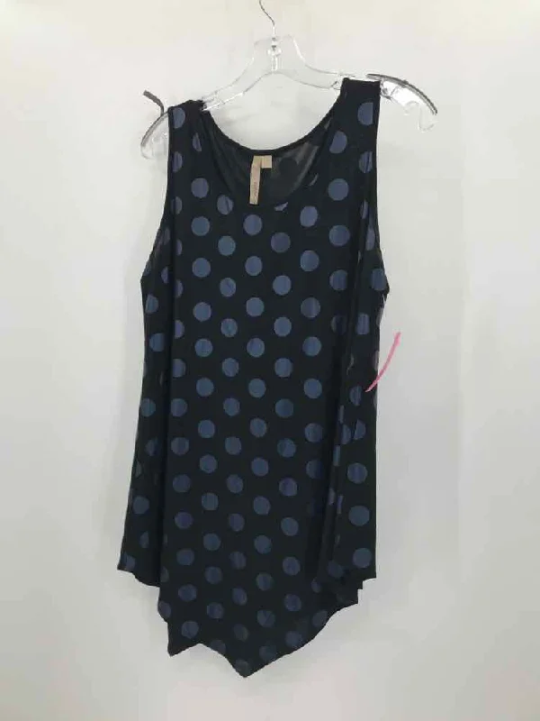 Pre-Owned Comfy USA Black Size Medium Polka Dot Tank Top yoga tank top