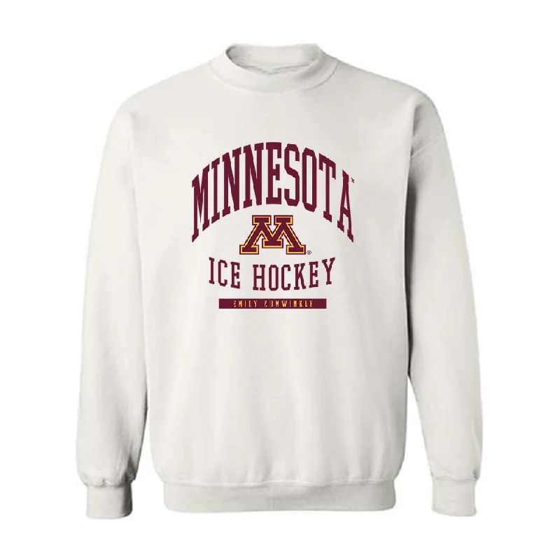 Minnesota - NCAA Women's Ice Hockey : Emily Zumwinkle - Classic Fashion Shersey Crewneck Sweatshirt Hoodie with Ribbed Hem Stretchable Secure