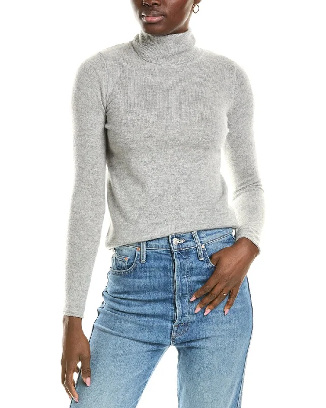 Sofiacashmere Roll Cuff & Hem Turtleneck Sweater Collared Crew Neck Turtle Neck