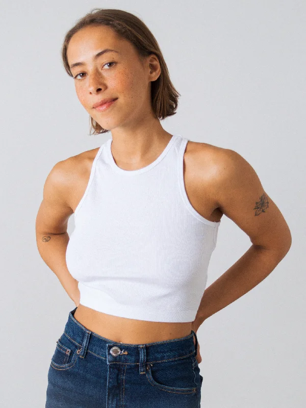 Racerback Crop Top Graphic Embroidered Appliqued