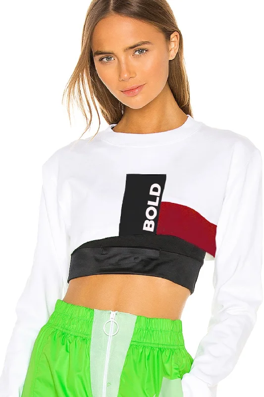 Bold High Crop Top Front Pockets Side Pockets Patch Pockets