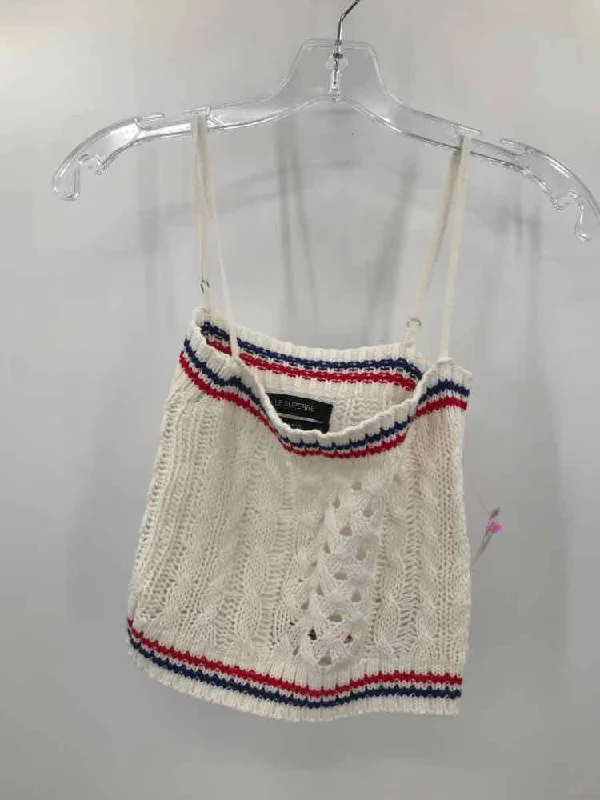 Pre-Owned Le Superbe White Size XS Knit Cropped Tank Top bright tank top