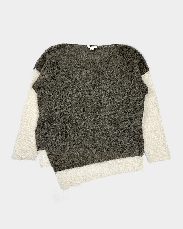 Helmut Lang Mohair Colorblock Alpaca Blend Sweater 2000's Cotton Fabric Linen Fabric Terry Fabric