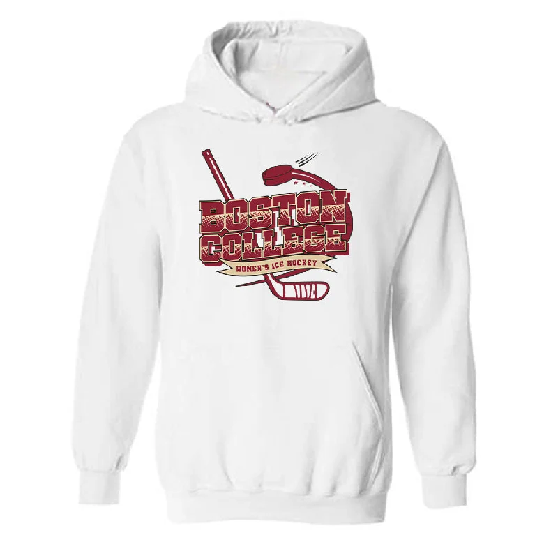 Boston College - NCAA Women's Ice Hockey : Katie Pyne - Hooded Sweatshirt Sports Shersey Hoodie with Longline Fit Extended Stylish