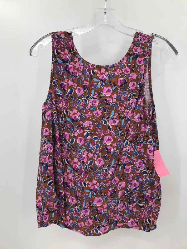 Pre-Owned J Crew Brown Size XS Printed Tank Top slim fit tank