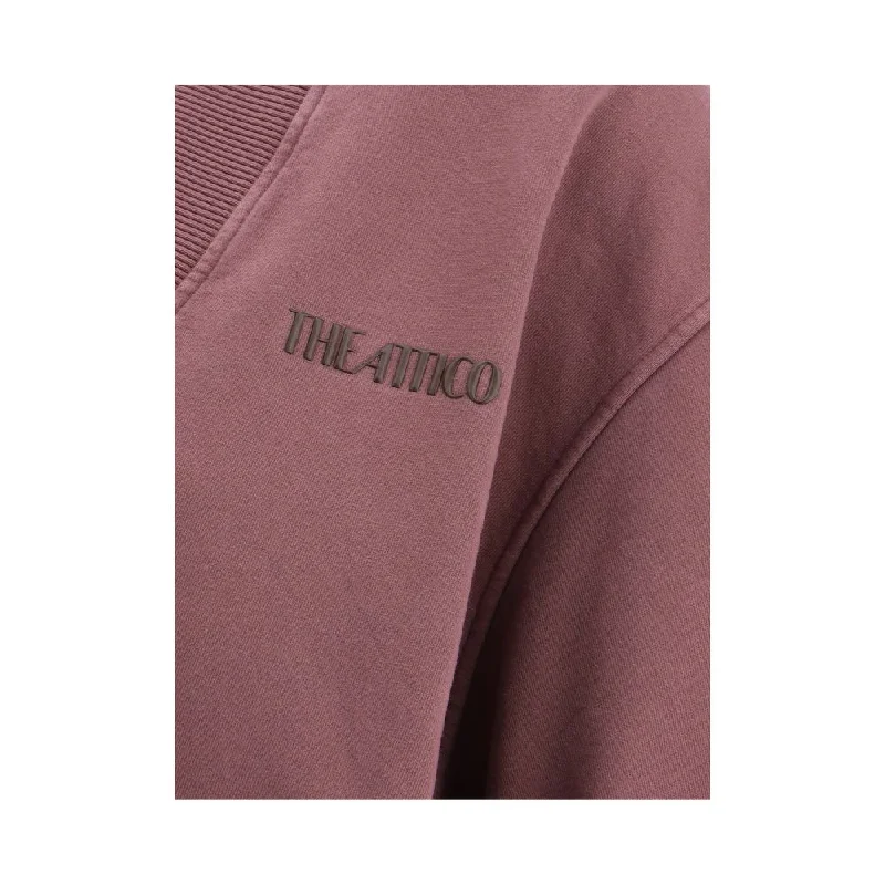 The Attico V-neck cropped Sweatshirt Hoodie with Lining Warm Insulated